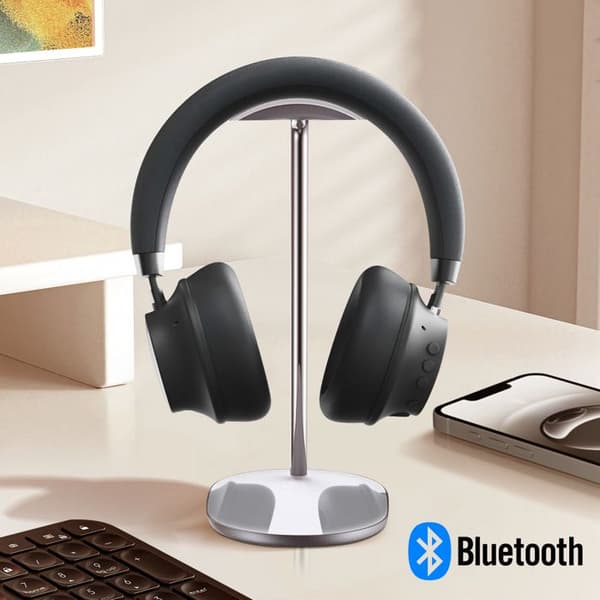 Trådlös Bluetooth-hörlur med brusreduktion, 30 timmars batteritid, vridbar, Akashi, svart