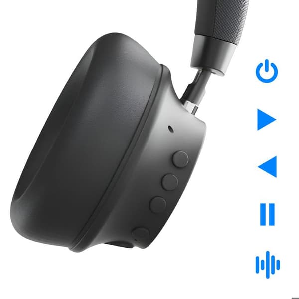 Trådlös Bluetooth-hörlur med brusreduktion, 30 timmars batteritid, vridbar, Akashi, svart