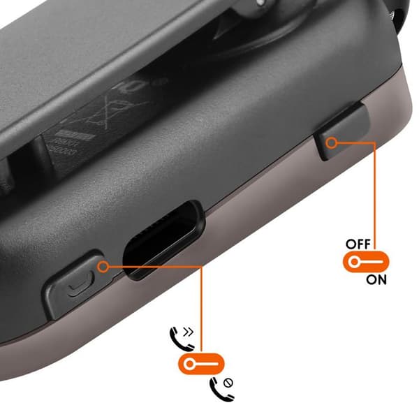 Bluetooth-öronsnäcka Klipp Återvinningsbar Kabel Autonomi 20h LED-skärm LinQ Svart