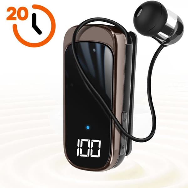 Bluetooth-öronsnäcka Klipp Återvinningsbar Kabel Autonomi 20h LED-skärm LinQ Svart