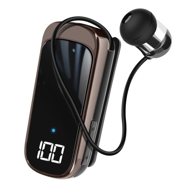 Bluetooth-öronsnäcka Klipp Återvinningsbar Kabel Autonomi 20h LED-skärm LinQ Svart