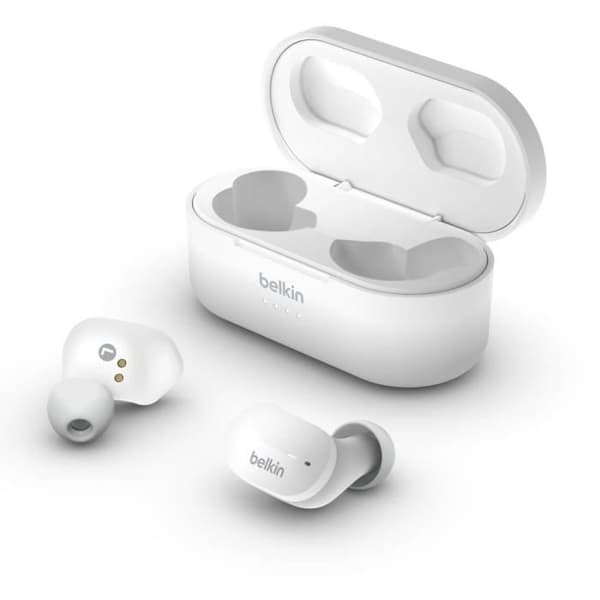 BELKIN SOUNDFORM™ - True Wireless Bluetooth-hörlurar - IPX5 - 3 spetsstorlekar - 5h batteritid - Vit