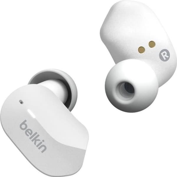 BELKIN SOUNDFORM™ - True Wireless Bluetooth-hörlurar - IPX5 - 3 spetsstorlekar - 5h batteritid - Vit
