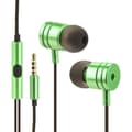 Miniatyrbild 2 av 2: Mgs33 Green Metal trådbundna in-ear-hörlurar, trådbundna stereohörlurar, bärbar headsetmikrofon, 2 stereohögtalare, headsetsats
