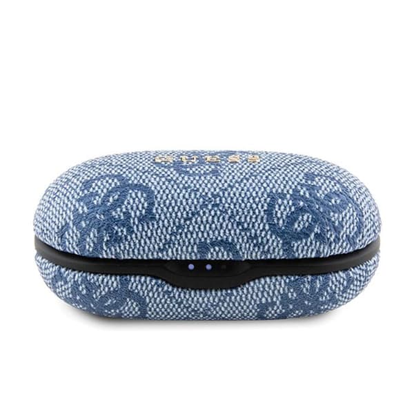 Guess 4G metalllogotyp - TWS ENC Bluetooth-headset + laddningsfodral (blå)