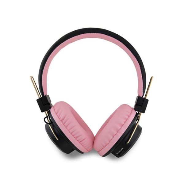 Hej Kitty Metal Logotyp Rund Form - Trådlösa hörlurar Bluetooth V5.3 (rosa)