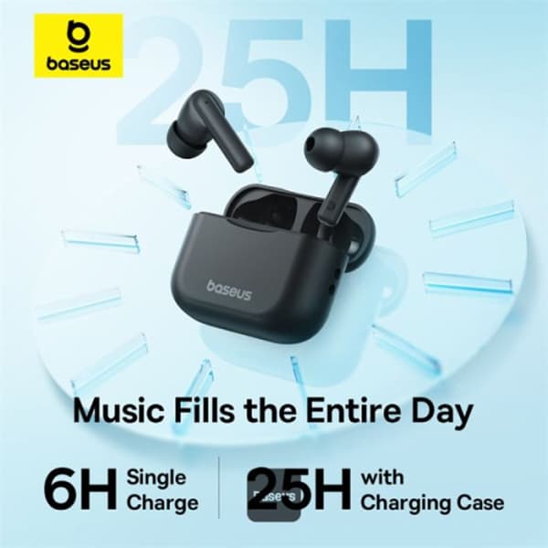 Bowie E17 Wireless Earbuds (A00072200223-Z1) Bluetooth 5.3, True Wireless, Dual ENC Mic, med Baseus White Lanyard