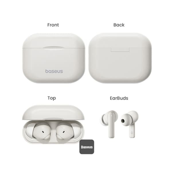 Bowie E17 Wireless Earbuds (A00072200223-Z1) Bluetooth 5.3, True Wireless, Dual ENC Mic, med Baseus White Lanyard