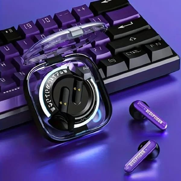 Transformers TF-T03 TWS hörlurar lila Avancerad Bluetooth 5.3-teknologi Effektivt batteri