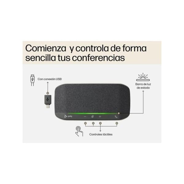 HP Poly Sync 10 Handsfree konferenshögtalartelefon svart, silver
