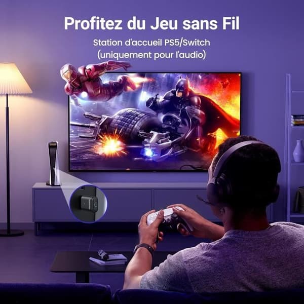 Bluetooth-dongel - UGREEN - Aptx-ljud - USB C - Låg latens - Kompatibel med PS5 PS4 Switch