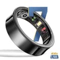 Miniatyrbild 3 av 6: Bluetooth-ansluten ring Hälsospårning Multisport Vattentät Storlek 10 Svart