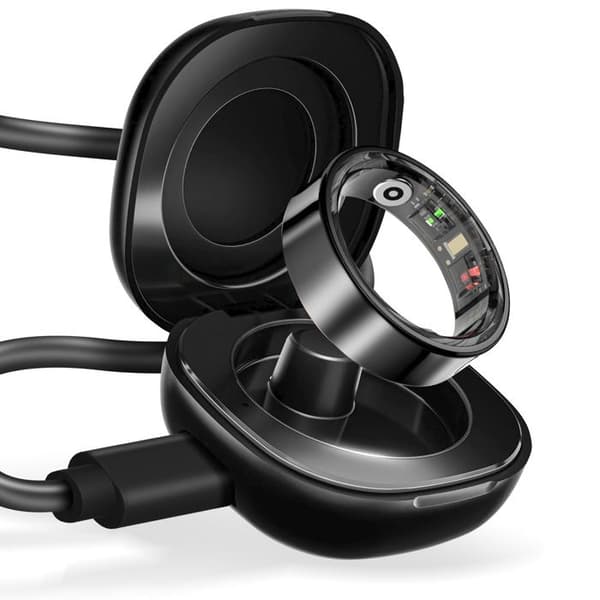 Bluetooth-ansluten ring Hälsospårning Multisport Vattentät Storlek 10 Svart