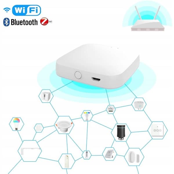 Hub Multi-Code Intelligent - Moes - Zigbee &amp; Bluetooth - Röstkontroll - 128 Enheter