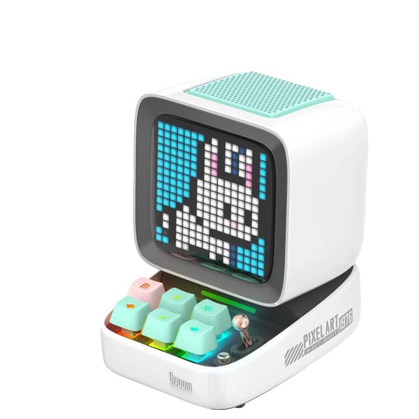 Divoom Ditoo-Pro Højttaler, 15W Udgivelse, Bærbar Bluetooth,Ditoo-Pro Hvid, Højttaler