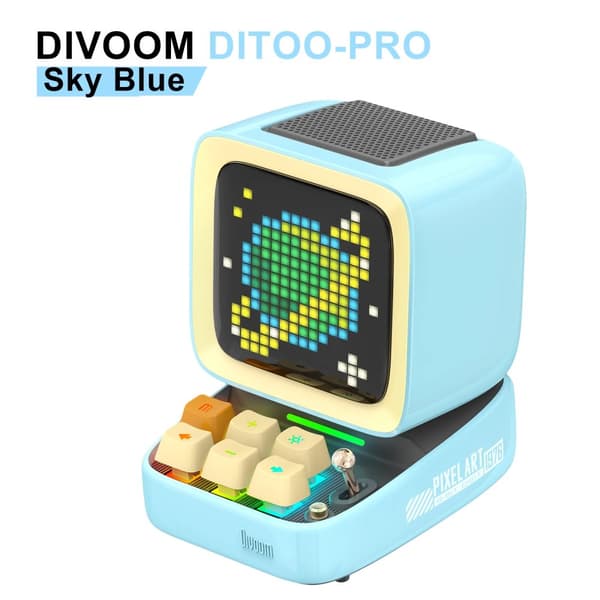 Divoom Ditoo-Pro Högtalare, 15W Utgång, Bärbar Bluetooth,Ditoo-Pro Blå, Talare