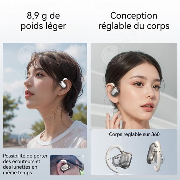 INN Bluetooth-hörlurar 400mAh 94,66x62,88x23,5mm vattentåliga IPX5 40 timmars batteritid smarta touch-sporthörlurar vita