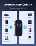 Miniatyrbild 2 av 10: Lollanda Bil-Bluetooth-mottagare med 3,5 mm AUX – trådlös ljudadapter med brusreducering, handsfree-samtal, 16 timmars batteritid