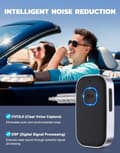 Miniatyrbild 4 av 10: Lollanda Bil-Bluetooth-mottagare med 3,5 mm AUX – trådlös ljudadapter med brusreducering, handsfree-samtal, 16 timmars batteritid