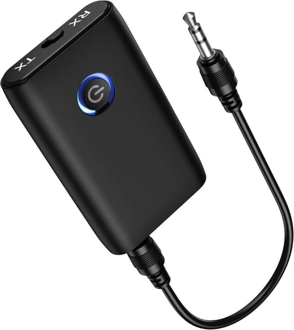 Lollanda 2-i-1 Bluetooth 5.0 Biladapter – Bærbar Sender og Modtager Til Lyd, Kompatibel Med Bærbar Computer, Radio