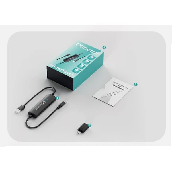 Ottocast Mirror Touch Trådlös CarPlay Biladapter DisplayPort