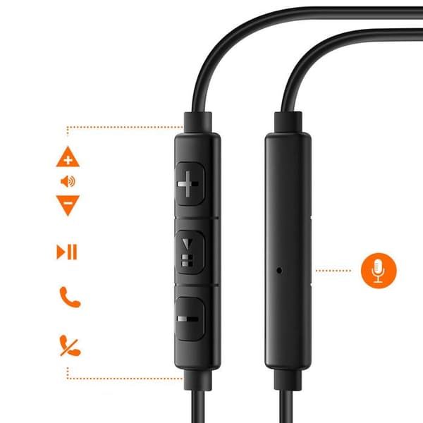 USB-C in-ear hörlurar med magnet för musik och samtal, handsfree LinQ svart