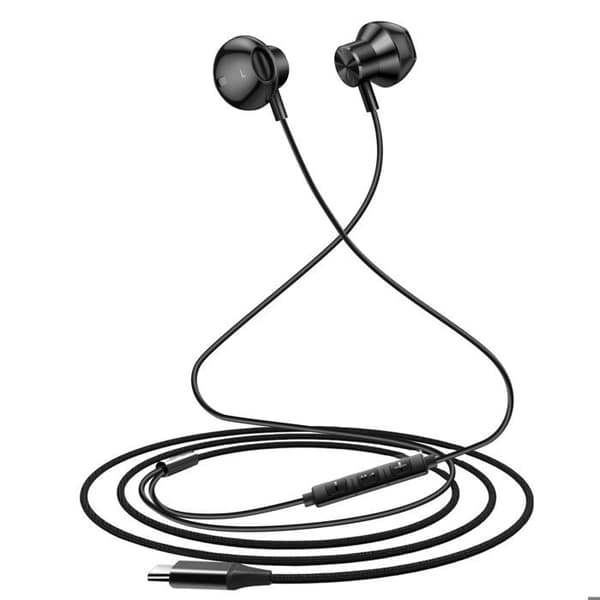 USB-C in-ear hörlurar med magnet för musik och samtal, handsfree LinQ svart