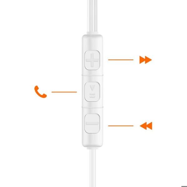 Jack 3,5mm In-ear hörlurar 1,2m Musik och samtal handsfree LinQ Vit