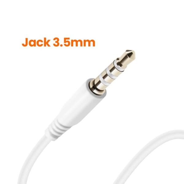 Jack 3,5mm In-ear hörlurar 1,2m Musik och samtal handsfree LinQ Vit