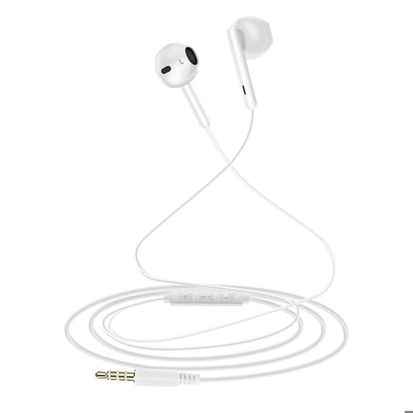Jack 3,5mm In-ear hörlurar 1,2m Musik och samtal handsfree LinQ Vit