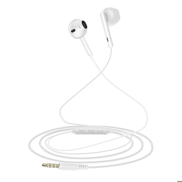 Jack 3,5mm In-ear hörlurar 1,2m Musik och samtal handsfree LinQ Vit