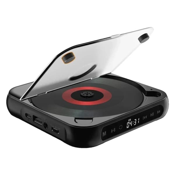 CD-afspiller, Bluetooth 5.3, 1200 mA batteri, flere lydformater,sort