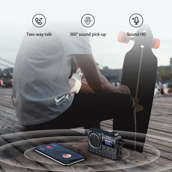 Bärbar Bluetooth-högtalare, FM-radio, AUX-ingång, lång batteritid,svart