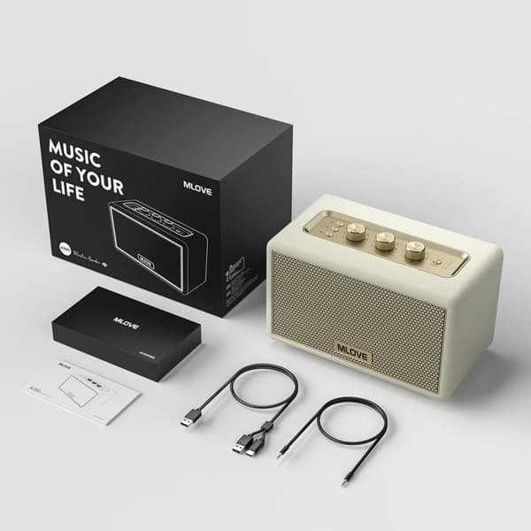 Bärbar Bluetooth-högtalare, 45W effekt, vattentålig, Bluetooth 5.3,VIT