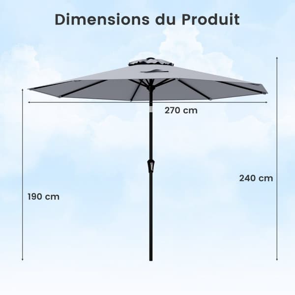 Patioparasol, 270x270x240 cm, Beige