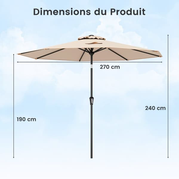 Patiovarjo, 270x270x240 cm, Beige