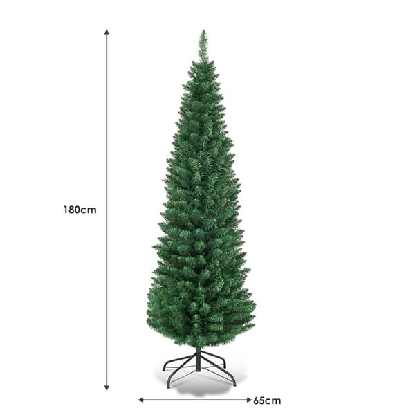 Joulukuusi, 1,8 m Slim Pencil joulukuusi, Vihreä