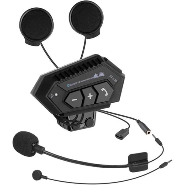 BOROCO Kit Huvudfri Motocykel, BT12B V5.0 Hi-FI Kit Bluetooth Huvudtelefon Motocykel