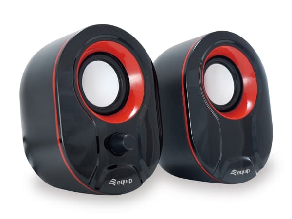 Equip 245332, 2.0 kanaler, Koblet med ledninger (ikke trådløs), 3 W, 80 - 20 Hz, 40 O, Sort, Rød