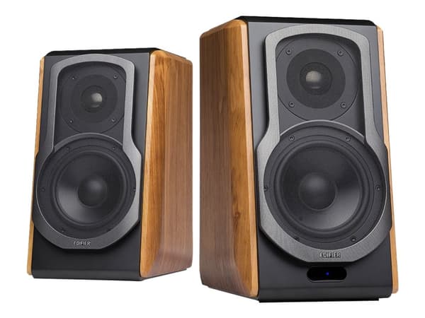 Edifier S1000MKII - Kaiuttimet - kirjahylly - langaton - Bluetooth - 60 Watt - 2-suuntainen - musta, puu