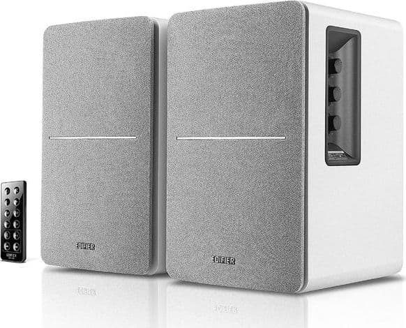 Edifier R1280DB, 2.0 kanaler, Kabel & Trådlös, 42 W, 55 - 20000 hz, Silver, Vit