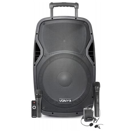 Vonyx AP1500PA Portabel högtalare, 15", BT, UHF x2