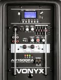 Miniatyrbild 10 av 11: Vonyx AP1500PA Portabel högtalare, 15", BT, UHF x2