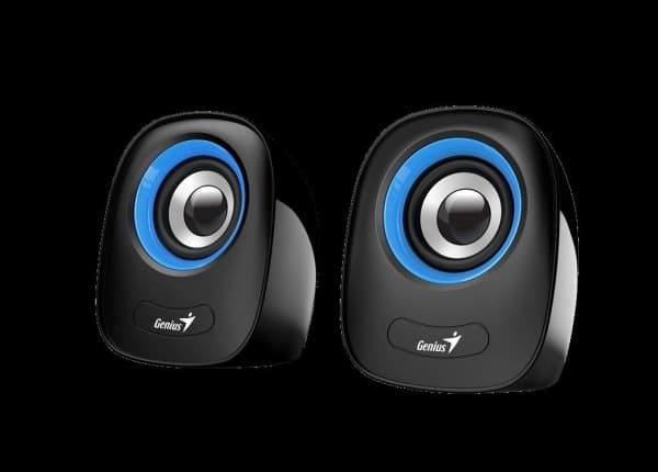 Genius SP-Q160, 2.0 kanaler, Kabel, 6 W, 150 - 20000 hz, 4 O, Svart, Blå