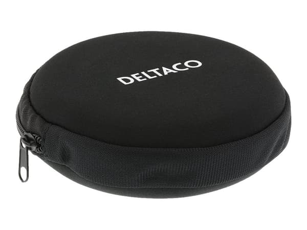 DELTACO Office DELC-0001 - VoIP stationär högtalartelefon - kabelansluten - USB, 3,5 mm kontakt - ljudisolerande - svart
