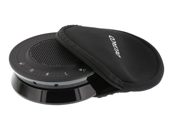 DELTACO Office DELC-0001 - VoIP stationär högtalartelefon - kabelansluten - USB, 3,5 mm kontakt - ljudisolerande - svart