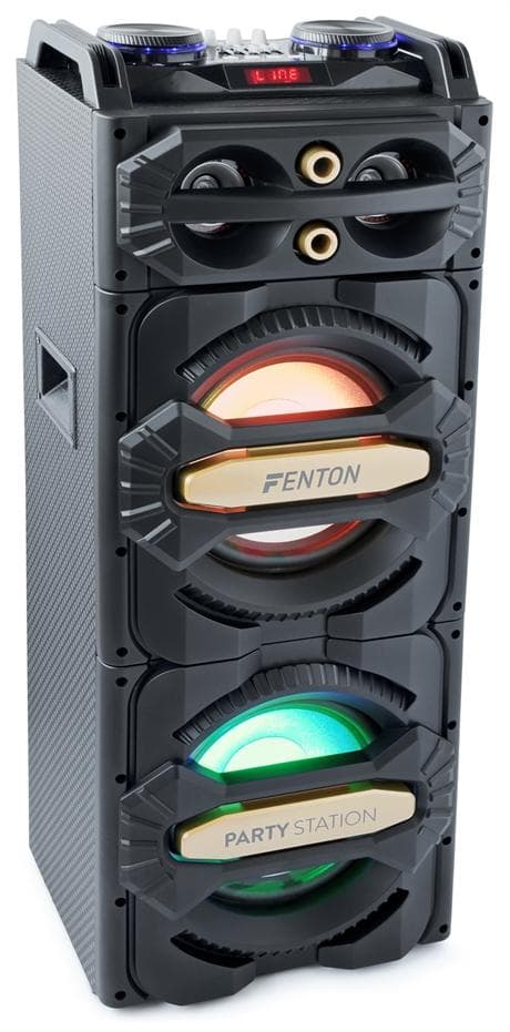 2x10" Aktiv karaoke partyanläggning Fenton Live2101 SKY-178.426 Fenton LIVE2101, Party Station, 2x10" med USB, BT, Led-ljus