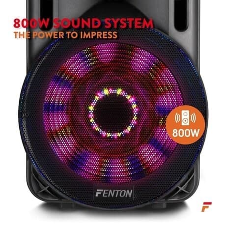Fenton FT15LED karaokehögtalare 800W 15" med LED-belysning