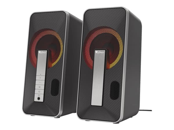 Genesis Helium 100BT RGB - Høyttalere - trådløs - Bluetooth - USB - 10 watt (Total) - svart, sølv