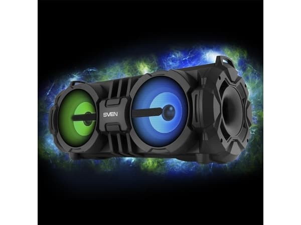 SVEN PS-485, svart, 2x14W (RMS), Bluetooth, FM, USB, Micro SD, LED-display, litiumbatteri, SV-017408
